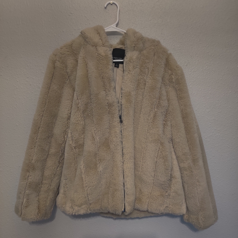 Simply Vera Vera Wang Tan Teddy Jacket